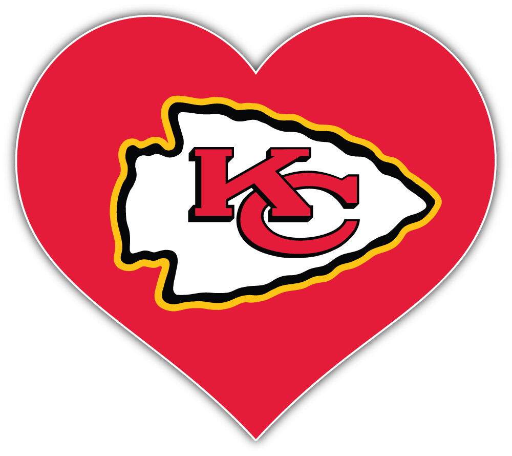 Kansas City Chiefs Heart NFL Sport Car Bumper Sticker Decal