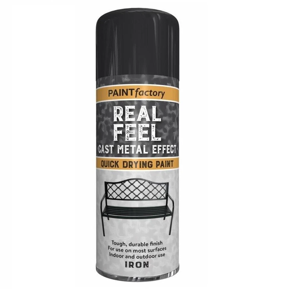 Real Feel Textured Cast Metal Effect Iron Spray Paint Metal Aerosol Spray 400ml - Image 2 of 2
