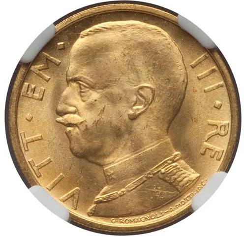 ITALY 1931-R  YR. IX  50 LIRE GEM UNCIRCULATED GOLD COIN, NGC CERTIFIED MS65