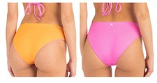 NWT Hurley sz M Women's Reversible Bikini Swimsuit Full Bottoms Pink Punch yy34