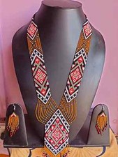 New Handmade Seed Bead Boho American Style Beaded Multi Strand necklace Earrings