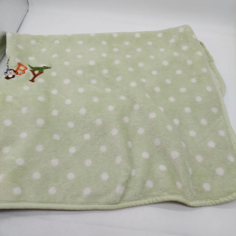 Garanimals婴儿毯绿色白色圆点长颈鹿猴子海龟30x39 — 第 4/4 张图片