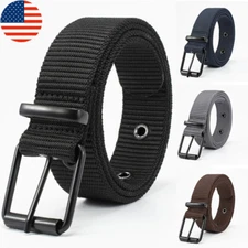 Men Canvas Belt Military Strap Waist Belts Webbing Adjustable Buckle Plus Size р