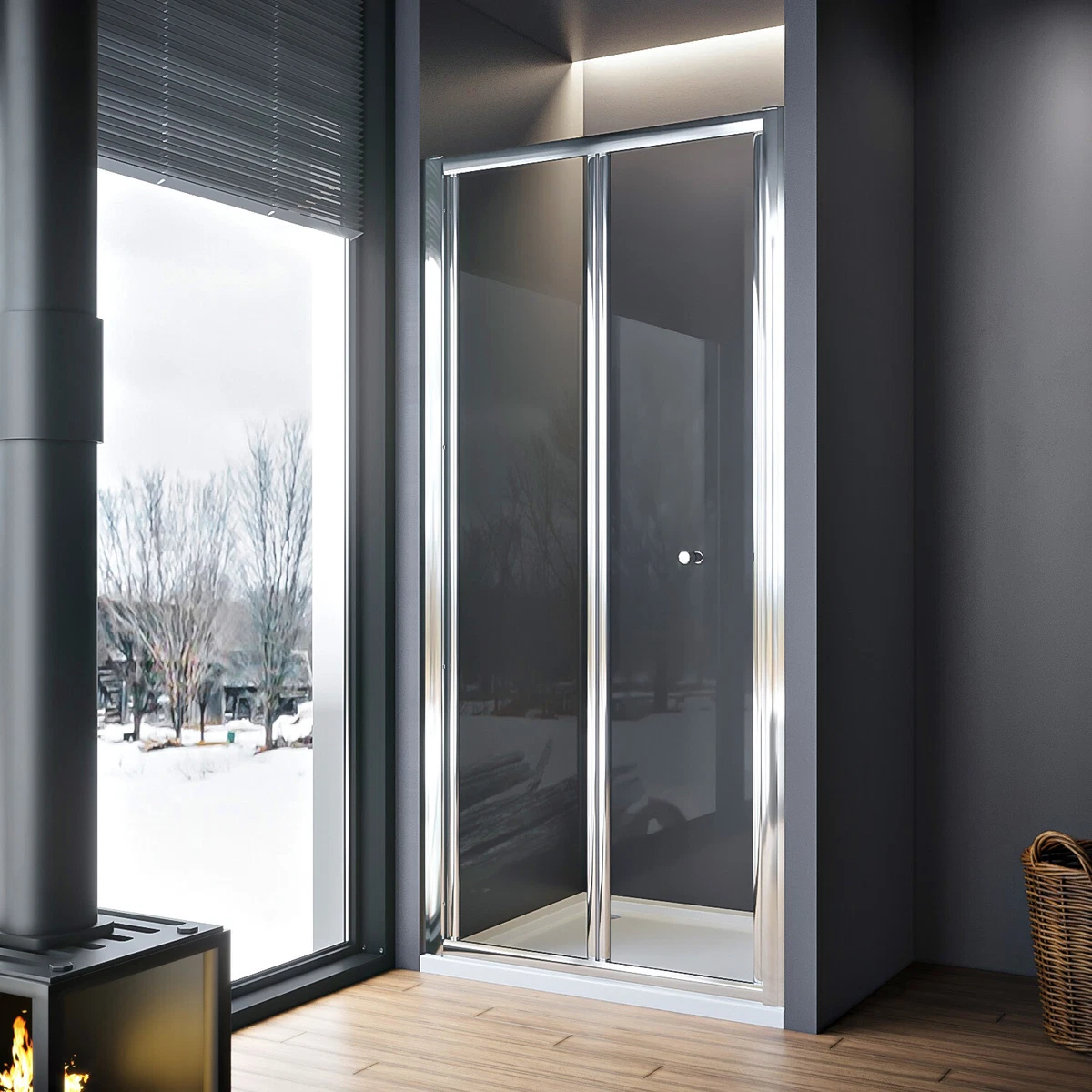 Bi folding shower sale screen
