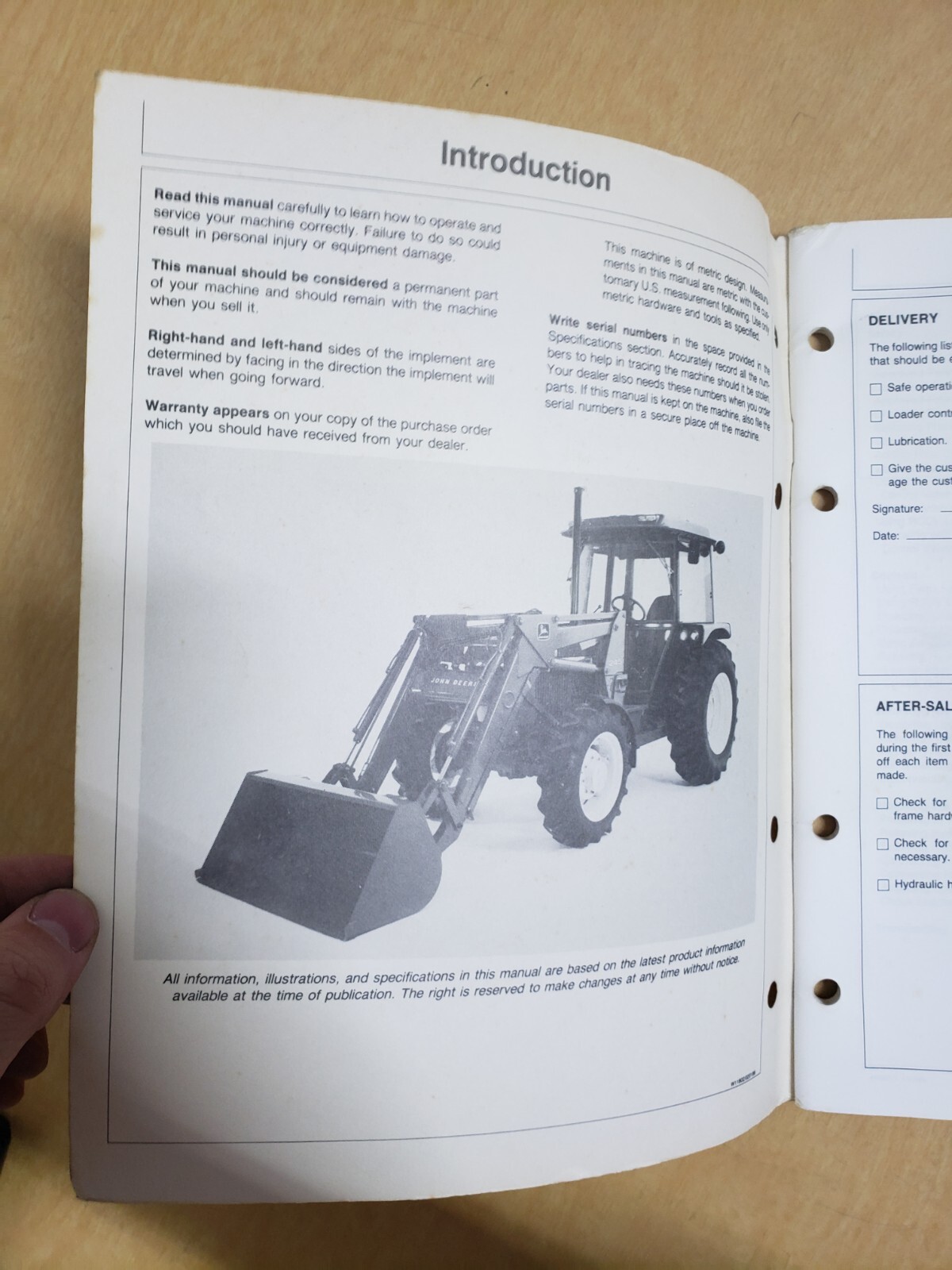 John Deere 245 Farm Loader Operators Manaul OMW37930