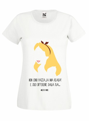 Maglia Principesse Alice Paese delle Meraviglie Happiness T-shirt Donna  Cotone | eBay
