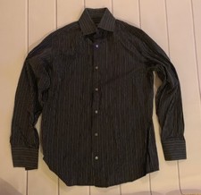 BANANA REPUBLIC Mens Blue Striped Dress Shirt - Size M Medium 15 - 15.5