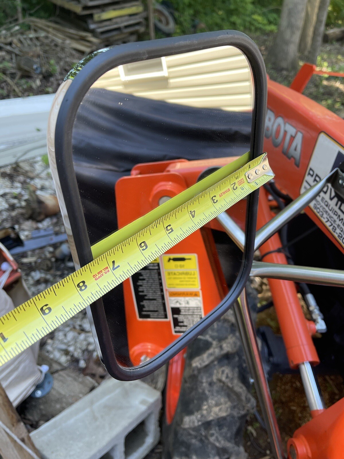 BIGGEST ON EBAY XL TRACTOR MIRROR SKID STEER RUBBER COATED