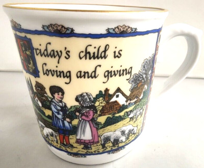 Royal Worcester Birthday Mug Friday's Child Artist Sue Scullard Made England