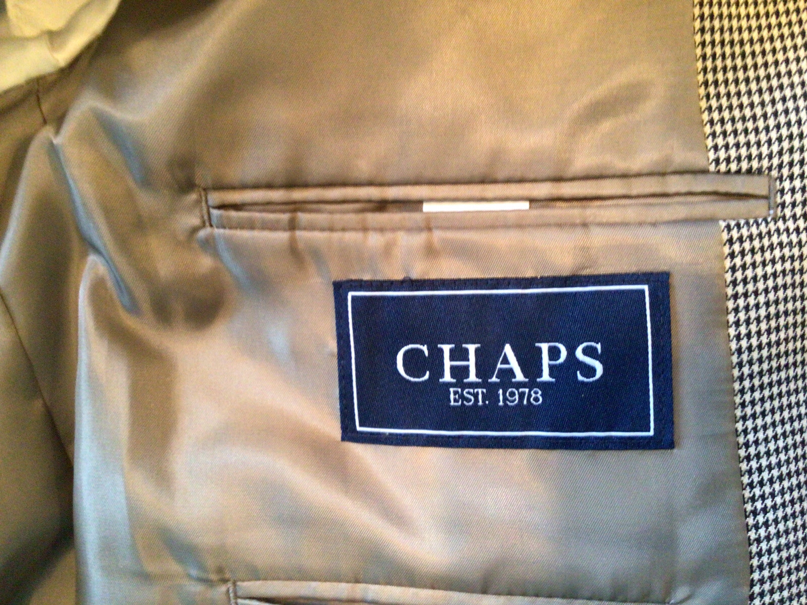 Chap’s Men Black Brown Pattern Polyester Blend Sp… - image 6