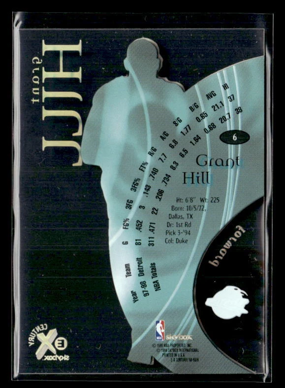 1998 SkyBox E-X Century #6 Grant Hill Nm/M - Image 2 of 2