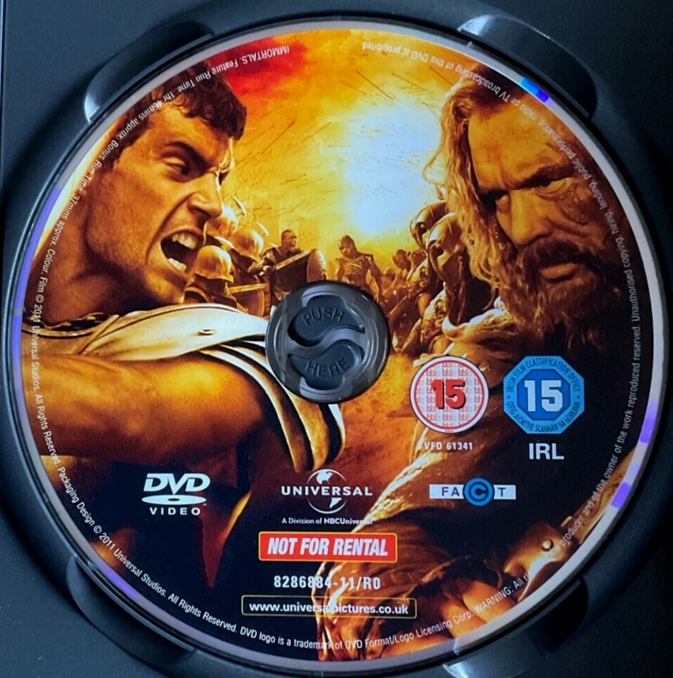 Immortals (DVD-2012, 1-Disc) Region 2. Henry Cavill.  *"Blood, Guts & Glamour!"* - Image 3 of 4