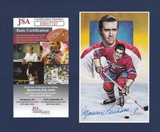 Maurice Richard signed Canadiens 1992 Legends of Hockey HOF postcard Jsa