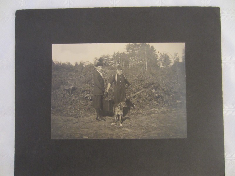 VIntage Large Cabinet Card-Dog-Gun-Boys