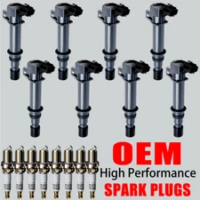 8X OEM Ignition Coil & 8X Iridium Spark Plugs For Dodge Ram 1500 Jeep 4.7L UF270