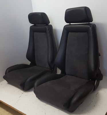 RECARO LEDER-ALCANTARA  FÜR OPEL-VW KÄFER-T2-T3 UND OLDTIMER PAAR NEU BEZOGEN