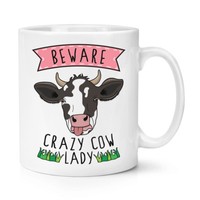 Beware VerrüCkte Kuh Damen 284Ml Becher Tasse - Lustig Tiere Scherz
