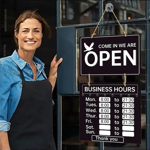 Opening Hours Times Personalised Sign Double Sided Shops Business Customised - Picture 7 of 9