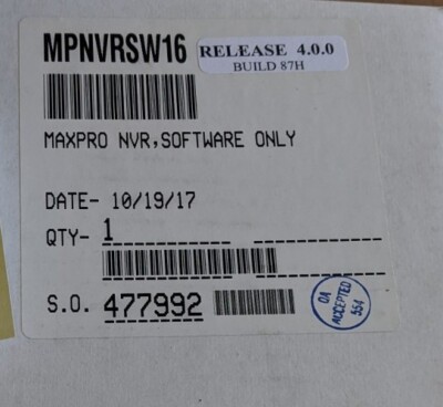 Honeywell MaxPro viewer Software MPNVRSW16 Single Client Software 