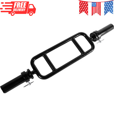 CAP Barbell 34'' Solid Olympic Tricep Hammer Curl Weight Bar with Collars Black