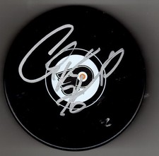 AUTOGRAPHED CARLO COLAIACOVO Philadelphia Flyers Hockey Puck - w / COA
