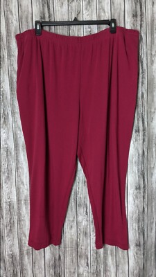 Women's LBW Plus Size Red Sweatpants Slightly Thinner Fabric Size 4X