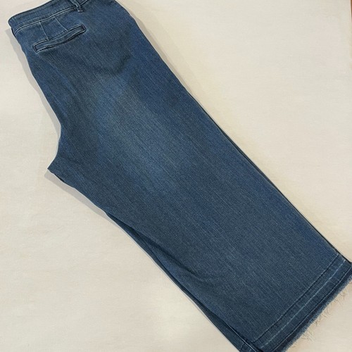 ~ J.Jill Jeans 14p Authentic Fit Full-Leg Crop Wide Medium Blue Stretch Capri - Bild 3 von 14