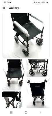 DRIVE Aluminum Transport Wheelchair Chair Black ATC17