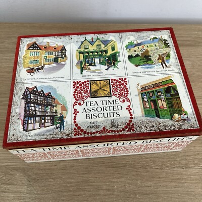 Vintage Tea Time Keksdose Pubs Nabisco-Frears Villages England Aufbewahrung Requisite