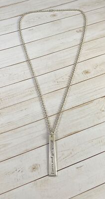925 geätzte ''Go With All Your Heart'' Halskette Botschaft Sterling Kette 18 cm