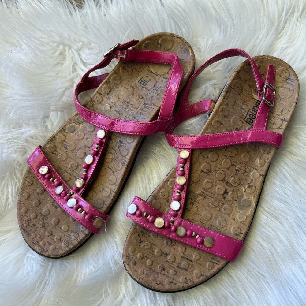 APL Sandali Orthaheel marrone e rosa con cinturino punta aperta