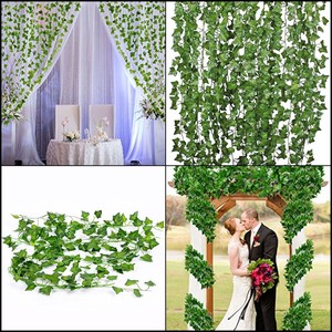 Artificial Greenery Hanging Leaf Garland Outdoor Wall Decoration 84FT ...