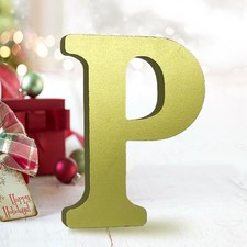 AOCEAN 6 Inch Golden Wood Letters Unfinished Wooden Letter for Wall Decor Dec...