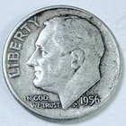 1956 Roosevelt 10c Dime 90% Silver Circulated Coin #7818