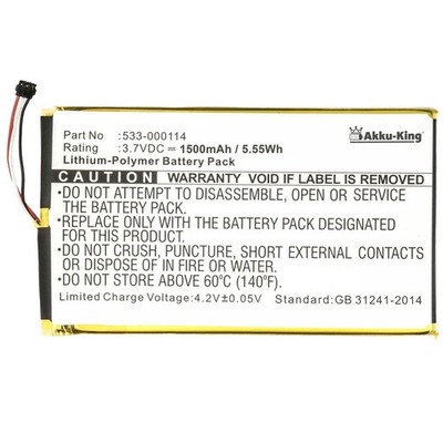 Akku kompatibel mit Logitech Illuminated Keyboard K810, K811 533-000114 1500mAh