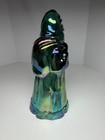 Vintage Fenton Iridescent Spruce Green Carnival Glass Santa Clause 8”, MINT — photo 6