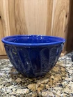 Shawnee Pottery Zanesville Ohio Art Deco Valencia Large Mixing Bowl Cobalt Blue