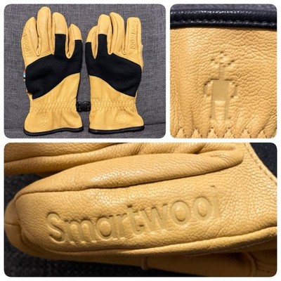 Smartwool Ridgeway Gloves Goat Leather and Wool Lined Unisex M Buck Mint!