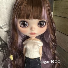 Custom Icy Doll Brown x Purple Hair Art Doll OOAK