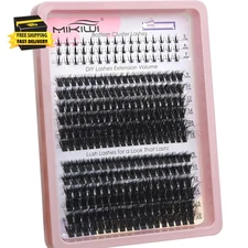Lash Clusters with Bottom Lashes Set, 9-18Mm D Curl Fluffy Eyelash Clusters with