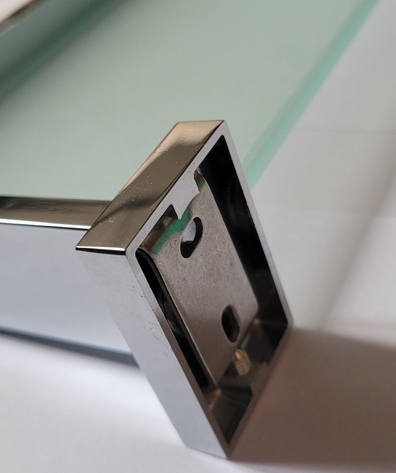 Ridotto Ultimo Articolo! Edge Ripiano IN Vetro 60cm Massiv Acciaio Inox ...