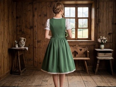 Dirndl Dress Women Green Oktoberfest Bavarian Traditional Midi Lace Embroidery | eBay Dirndl Dress Women Green Oktoberfest Bavarian Traditional Midi Lace Embroidery | eBay