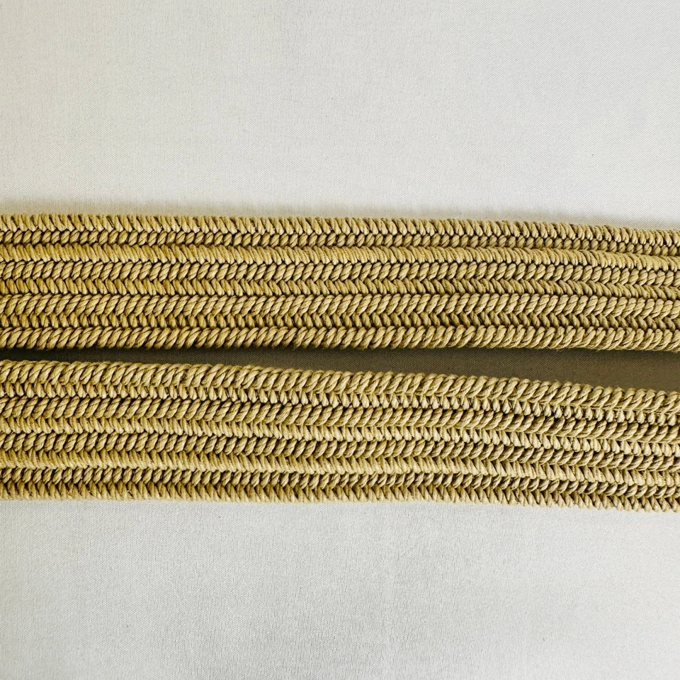 Nuevo con etiquetas Polo Ralph Lauren Tejido Cinturón Elástico Borde de Cuero Marrón Para Hombres M Preppy Viaje Foto 4 de 4