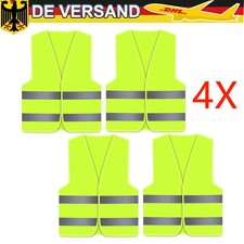 4 X Warnwesten Warnweste KFZ Auto Reflektorweste Erwachsene 360° Reflektierend