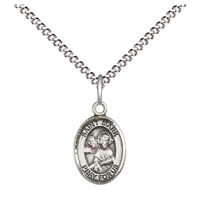 Sterling Silver Saint Mark the EvangeliSaint Medal 18'' Lobster Clasp Necklace