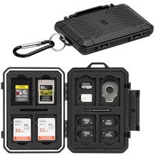 Small 18 Slots Memory Card Case for 8 SD 4 CFA 4 TF and 2 Nano SIM Cards, IP6...