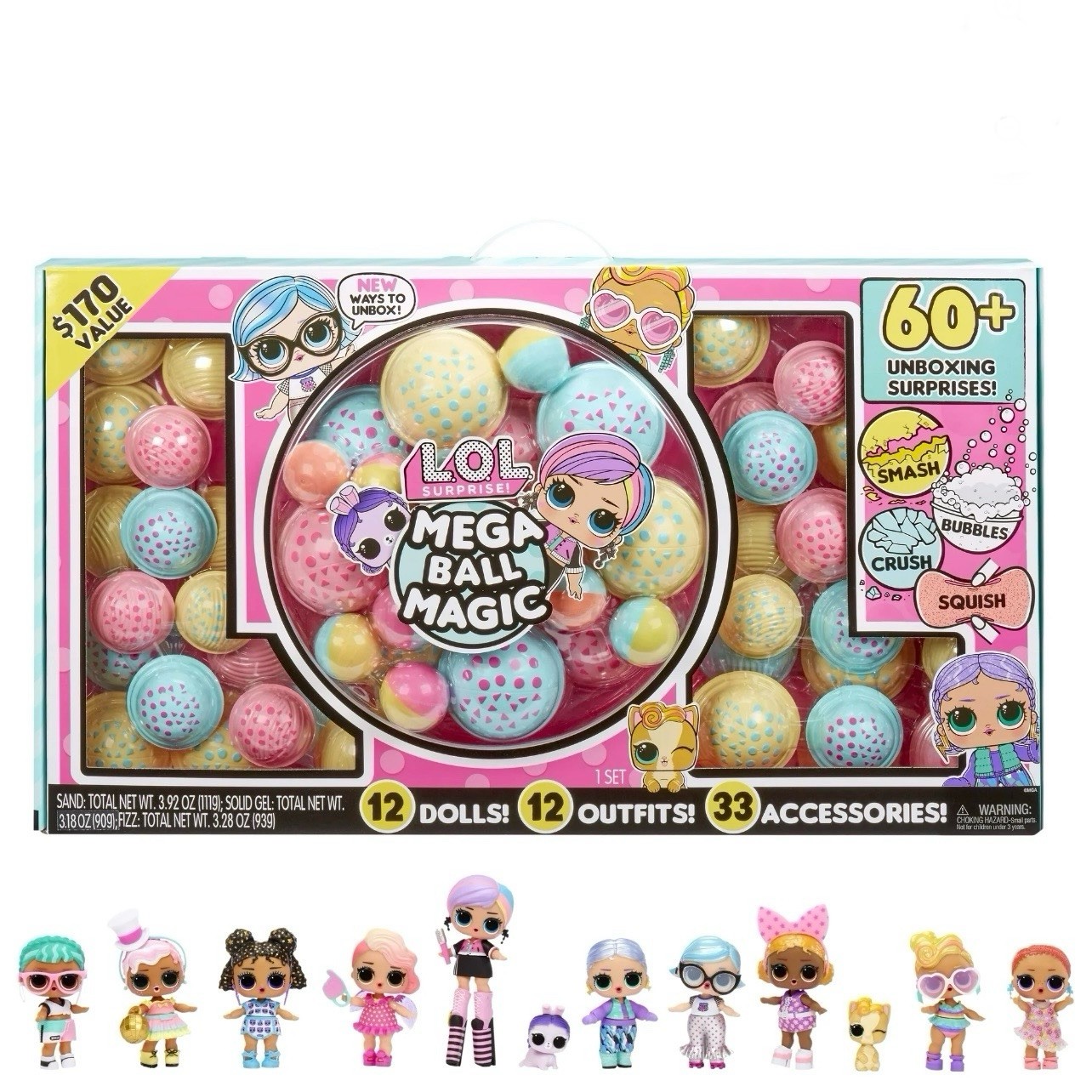 LOL Surprise! Mega Ball Magic Doll Set Collectible 60+ Surprises BRAND NEW!
