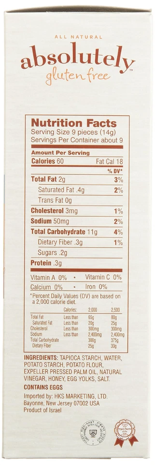 Galletas de papa sin gluten 4,4 OZ crujiente ligero sabroso bocadillo certificado Kosher Foto 4 de 4