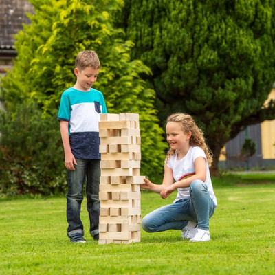 Riesiger Holz Tumbling Tower Spiel Stapelblöcke Outdoor Garten Kinder Spaß Spielzeug NEU