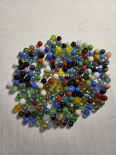 Vintage Old Lot of 200 colorful Glass Marbles various sizes, types and ages